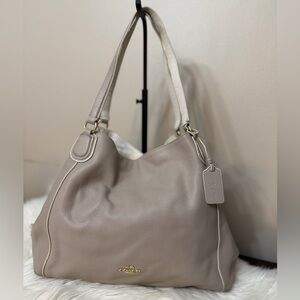 Coach Beige Leather Hobo Bag